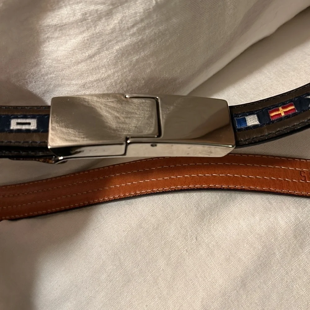Paul & Shark Flags Leather Belt